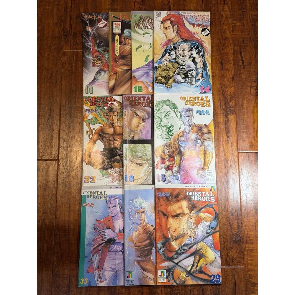 10 x Jademan Comics Blood Sword Dynasty Buddhas Palm Kung Fu Oriental Heroes Lot